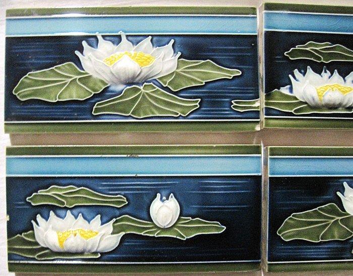 Art Deco Tegel - Waterlelie - Boizenburg - Art Deco -, Antiek en Kunst, Antiek | Glaswerk en Kristal