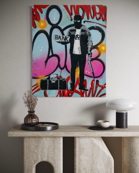 Sinao - Hitch Hiker [100% handmade], Antiek en Kunst, Kunst | Schilderijen | Modern