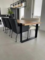 Set van 3 leren eetkamerstoelen en een leren eetkamerbank -, Huis en Inrichting, Ophalen of Verzenden, Nieuw, Eén