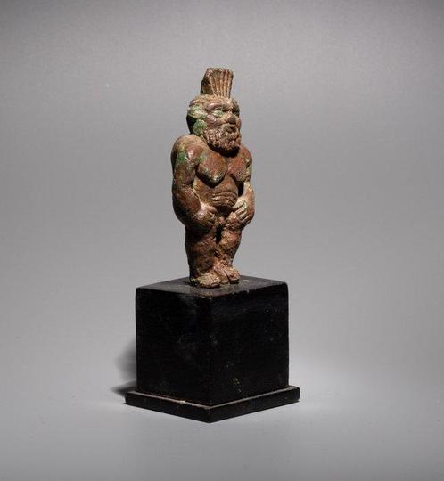 Oud-Egyptisch Brons God Bes. Late Periode, 664 - 332 v.Chr., Verzamelen, Mineralen en Fossielen