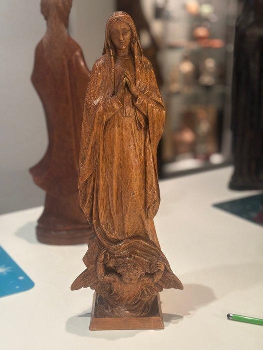 Beeld - Madonna - 41 cm - Antiek - Eik - Begin 20e eeuw, Antiek en Kunst, Kunst | Niet-Westerse kunst