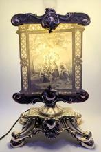 Ornement de lampe - Céramique, Plaqué(e) argent - Lampe, Antiquités & Art
