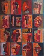 Christian Jodin (1970) - Masques Africains, Antiek en Kunst, Kunst | Schilderijen | Modern