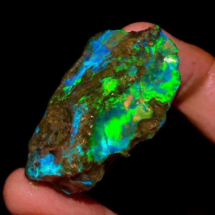 Opaal rauw AAA+++ de fuego XXL multicolor 71Ct - Lightning, Verzamelen, Mineralen en Fossielen