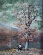 Barro Invernizi (1875) - Campagna con contadino, Antiek en Kunst, Kunst | Schilderijen | Klassiek
