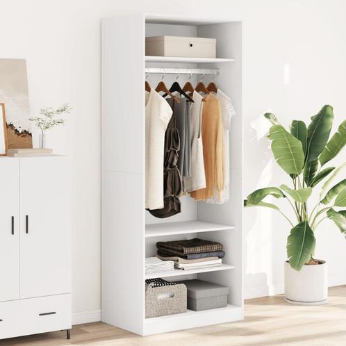 vidaXL Kledingkast 80x50x200 cm bewerkt hout wit, Huis en Inrichting, Kasten | Kleerkasten, Nieuw, Verzenden