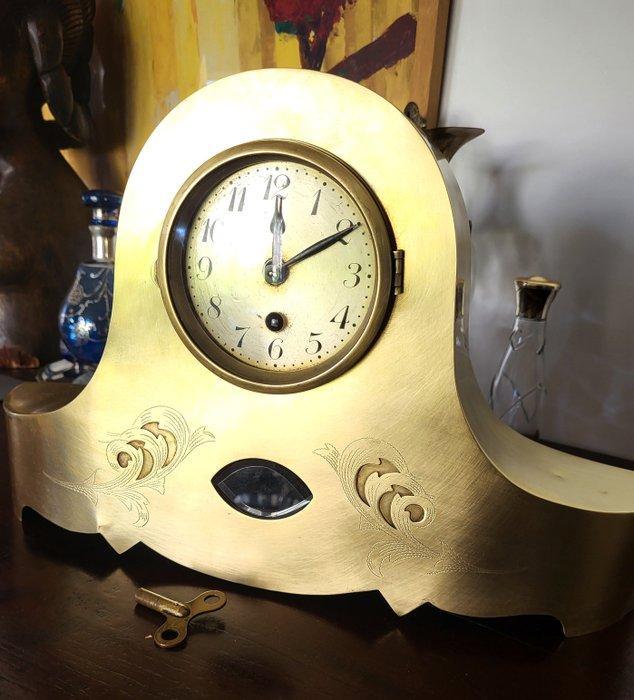 Klok - Messing - 1920-1930 - Tafelklok, Antiek en Kunst, Antiek | Klokken