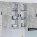 vidaXL Keukenkast aan de muur met de deur Beton Grijs 80 x, Verzenden, Nieuw