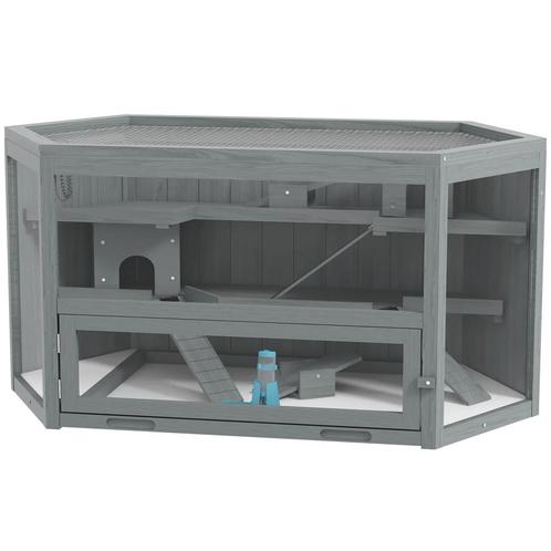 TRUUSK Zeshoekige Kleindierkooi - 3 Verdiepingen - Houten Kl, Dieren en Toebehoren, Overige Dieren-accessoires, Verzenden
