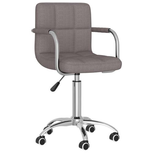 vidaXL Eetkamerstoel draaibaar stof taupe, Huis en Inrichting, Stoelen, Nieuw, Verzenden