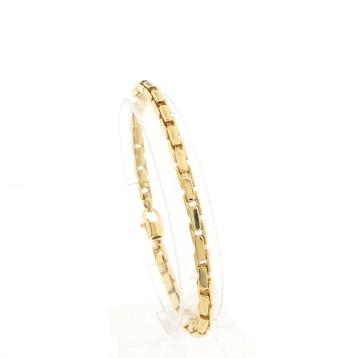 Gouden platte cardano schakel armband | 21,5 cm beschikbaar voor biedingen