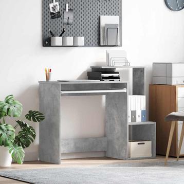vidaXL Bureau met plank Betongrijs 106 x 40 x 88,5 cm, Verzenden