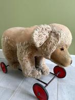 Steiff - Pluche dier Rollbär / Ride-on wheeled teddy bear -