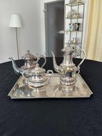 Wiskemann - versilbertes Art Deco Kaffee-Tee-Set mit Tablett, Antiek en Kunst
