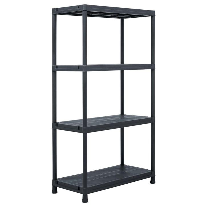 vidaXL Opbergrek 100 kg 60x30x138 cm kunststof zwart, Huis en Inrichting, Kasten | Stellingkasten, Nieuw, Verzenden