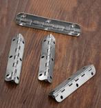 Set van 10 lange scharniertjes, (6,5 cm lang, zilver, max 9, Verzenden