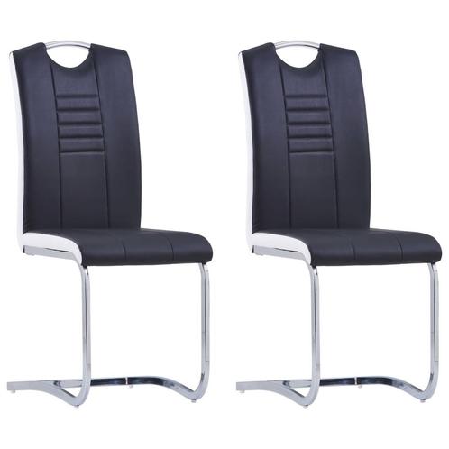 vidaXL Eetkamerstoelen 2 st kunstleer zwart, Huis en Inrichting, Stoelen, Nieuw, Verzenden