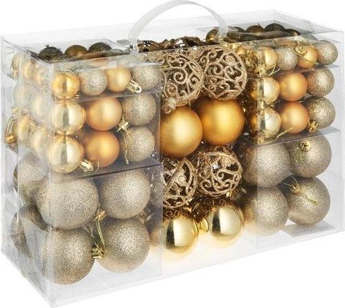 Tweedekans | tectake - Set van 100 kerstballen goud - 403323, Diversen, Kerst, Ophalen of Verzenden