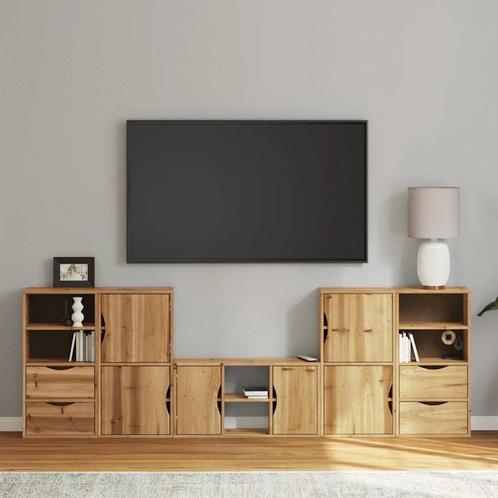 vidaXL 5-delige tv-meubels met opbergruimte ODDA massief, Huis en Inrichting, Kasten |Televisiemeubels, Nieuw, Verzenden