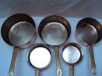 5 casseroles cuivre et acier inoxydable - Ensemble de, Antiquités & Art