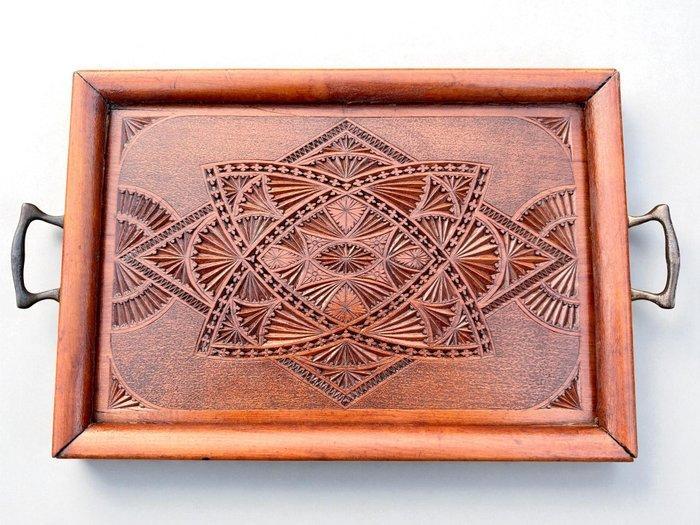 Dienblad - Jugendstil - 1890s - Teak, Antiek en Kunst, Kunst | Designobjecten