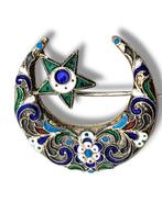 Broche Zilver, Maan & Ster 84 Zilveren Emaille Broche