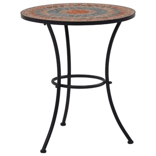 vidaXL Table de bistro mosaïque Orange/gris 60 cm, Tuin en Terras, Tuinsets en Loungesets, Verzenden