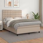 vidaXL Boxspring met matras kunstleer cappuccinokleurig, Huis en Inrichting, Slaapkamer | Bedden, Verzenden, Nieuw