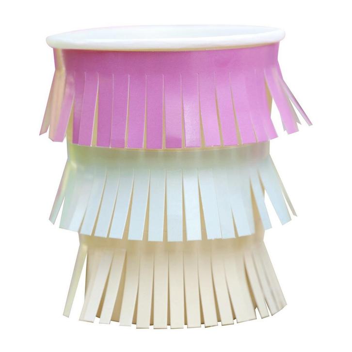 Gekleurde Bekers Franjes 250ml 8st, Hobby en Vrije tijd, Feestartikelen, Nieuw, Verzenden