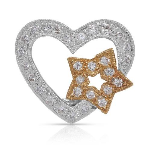 Zonder Minimumprijs - Hanger Tweekleurig - 0.28ct. tw., Handtassen en Accessoires, Antieke sieraden