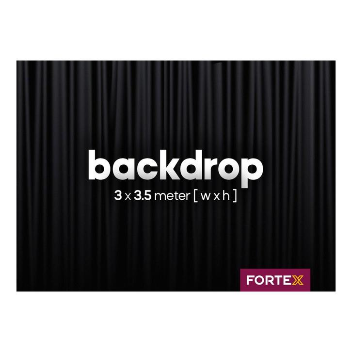 FORTEX Backdrop 3m (b) x 3,5m (h) zwart 320 gram/m², Muziek en Instrumenten, Licht en Laser, Verzenden