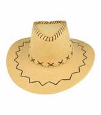 Cowboyhoed - Western hoed met stiksel onesize - Beige