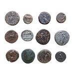 Griekenland (oud), Romeinse Rijk (Provinciaal) Lot of 12 Æ, Postzegels en Munten
