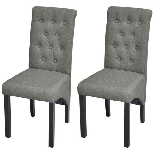 vidaXL Eetkamerstoelen 2 st stof lichtgrijs, Huis en Inrichting, Stoelen, Nieuw, Verzenden
