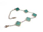 Veiling - 18kt Vergulde Alhambra Stijl Armband - Malachiet, Handtassen en Accessoires, Armbanden, Nieuw