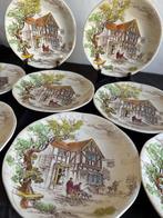 Gien - Dessertservies (8) - Ludlow - Creamware - acht borden, Antiek en Kunst