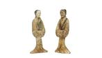 Chinois ancien, empire Han Terre cuite Paire de figures, Antiek en Kunst