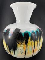 Grote Murano glazen vaas met street art decoratie - 48 cm -