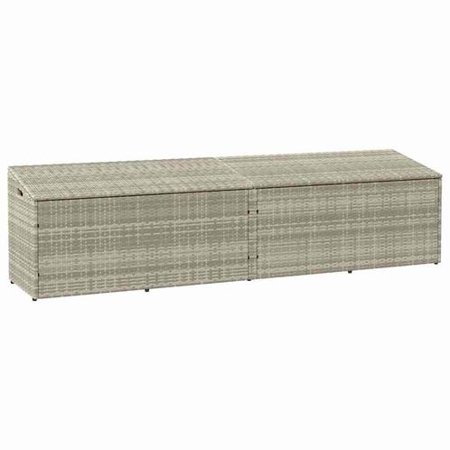 vidaXL Tuinbox 220x50x58 cm poly rattan lichtgrijs, Tuin en Terras, Bergingen en Tuinkasten, Nieuw, Verzenden