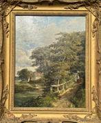 English School (XIX) - Woman Taking a Stroll with Angler