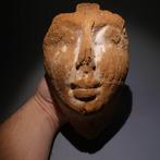 Égypte ancienne Bois Masque de sarcophage. Hauteur 17,5 cm.