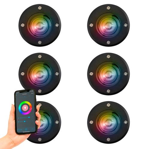 Grondspots Grondspot LED Ø11 Rond Zwart set met smart WIFI L, Tuin en Terras, Buitenverlichting, Verzenden