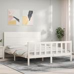 vidaXL Cadre de lit avec tête de lit blanc King Size, Maison & Meubles, Neuf, Verzenden