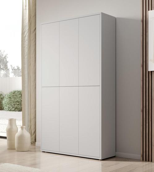 Meubella - Schoenenkast Amber - Lichtgrijs - 109x35x192 cm, Huis en Inrichting, Kasten | Overige, Nieuw, Verzenden