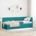vidaXL Hoek Bed Frame met hoofdeinde Turquoise 80 cm x 200, Verzenden