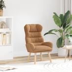 vidaXL Ligstoel in Beige van Kortharig Wolachtig Stof, Verzenden, Nieuw