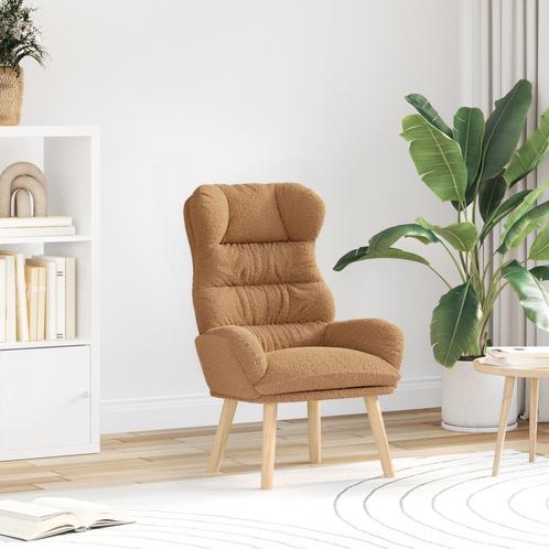 vidaXL Ligstoel in Beige van Kortharig Wolachtig Stof, Huis en Inrichting, Fauteuils, Nieuw, Verzenden