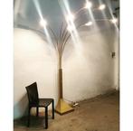 Staande lamp - Opvouwbare ventilator - Messing, Metaal, Antiek en Kunst, Antiek | Verlichting