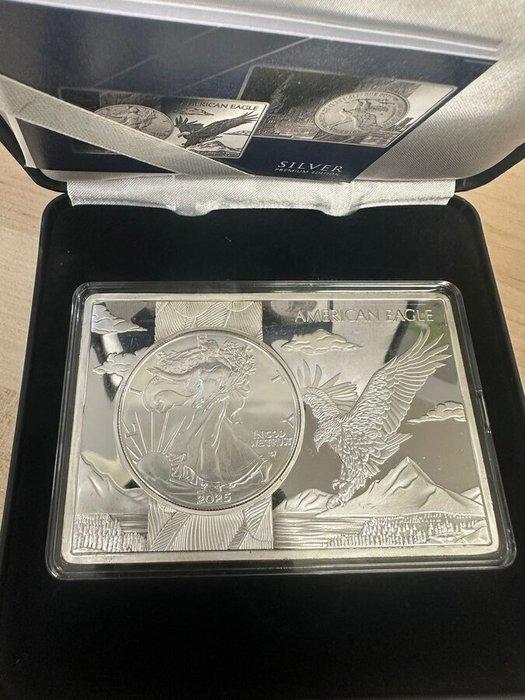 Silver - Bar - .999 zilver - 2025 1 oz American Eagle, Postzegels en Munten, Edelmetalen en Baren