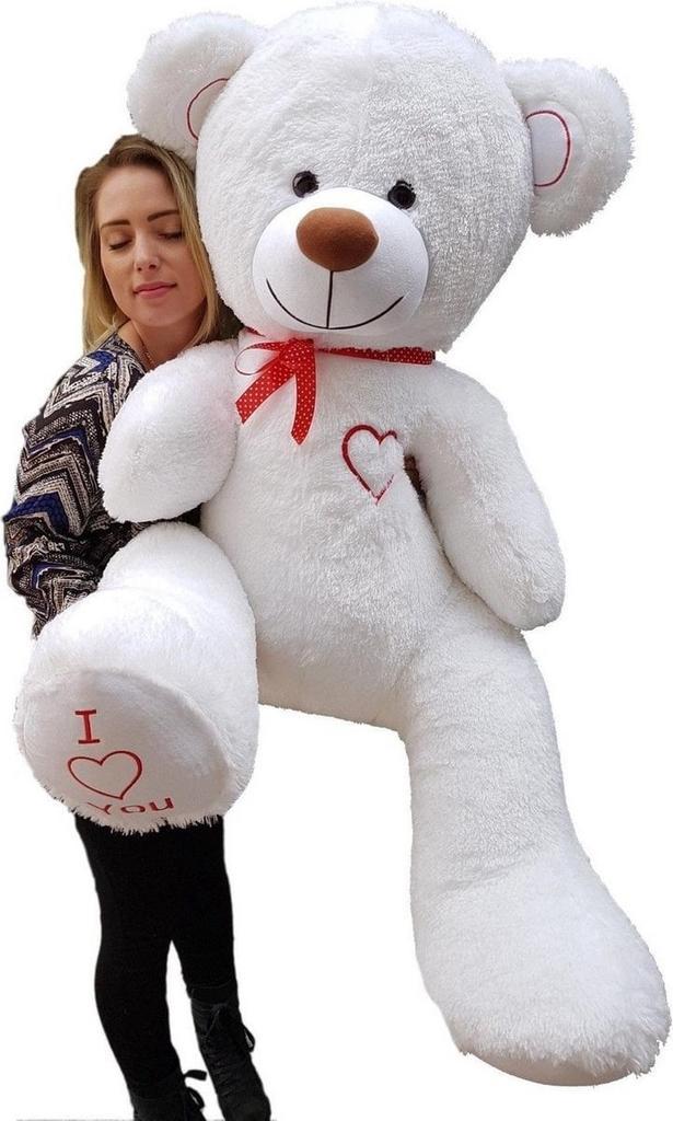 Grote witte knuffelbeer teddybeer met i love you tekst 19..., Kinderen en Baby's, Speelgoed | Knuffels en Pluche, Nieuw, Ophalen of Verzenden